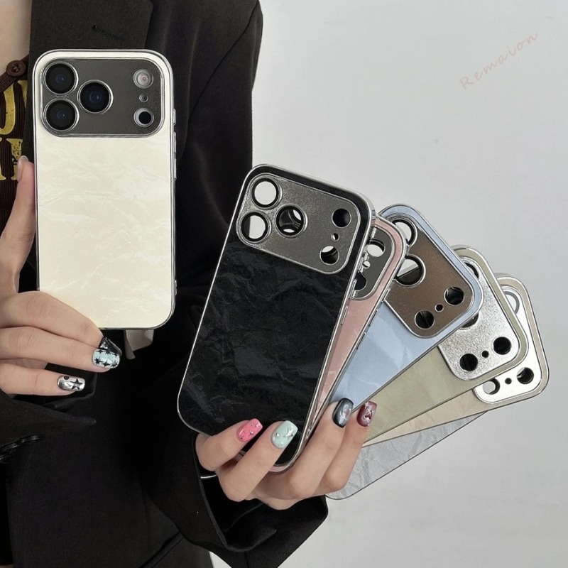 Luxury Plating Learther Phone  - Camera Lens Protector review and price